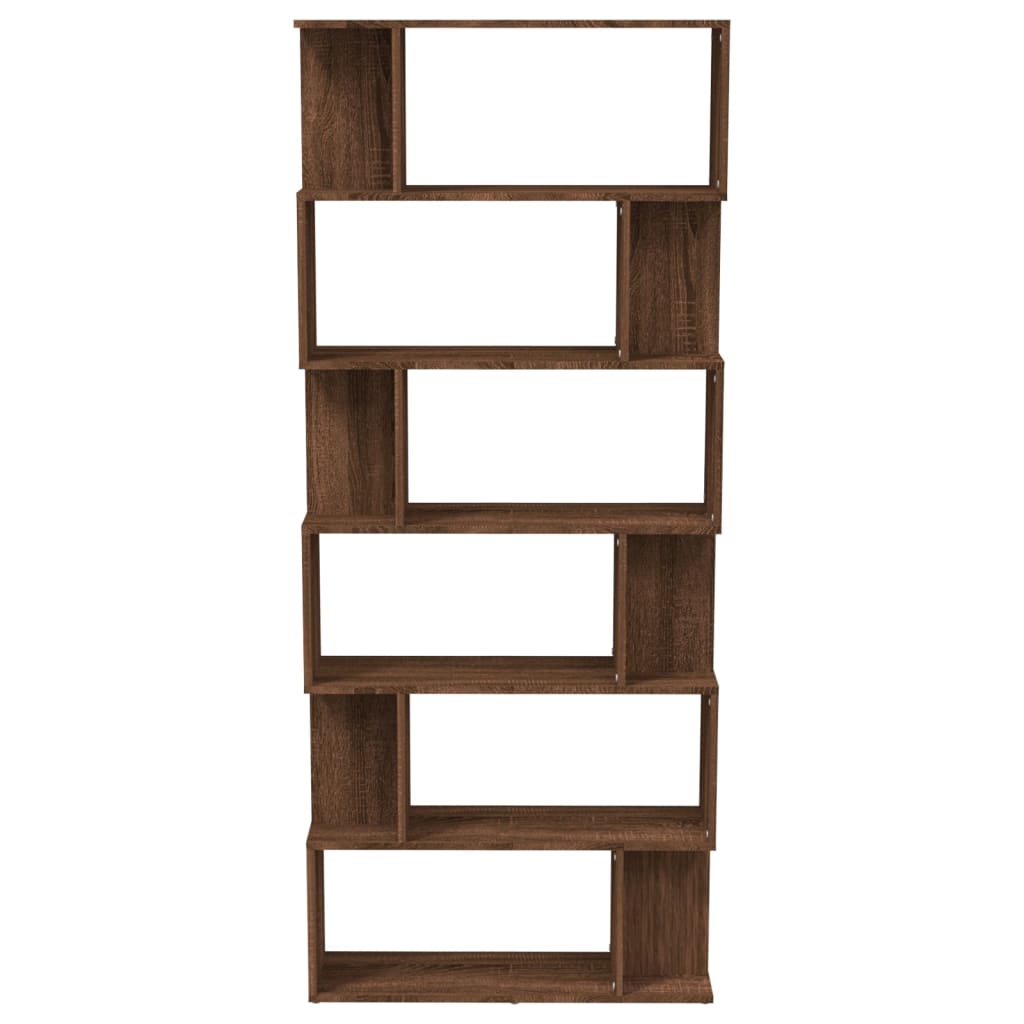 Bücherregal/Raumteiler Braun Eiche 80x24x192 cm Holzwerkstoff