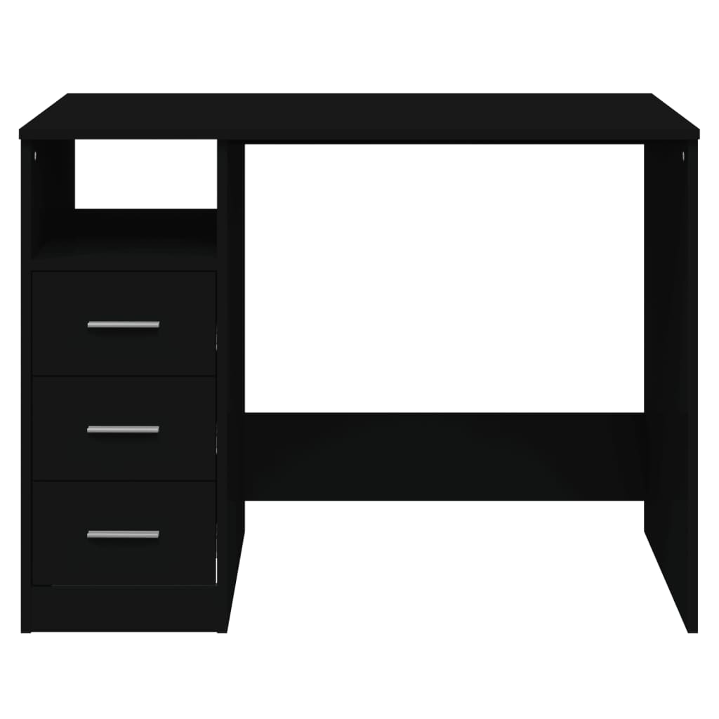 Schreibtisch mit Schubladen Schwarz 102x50x76 cm Holzwerkstoff