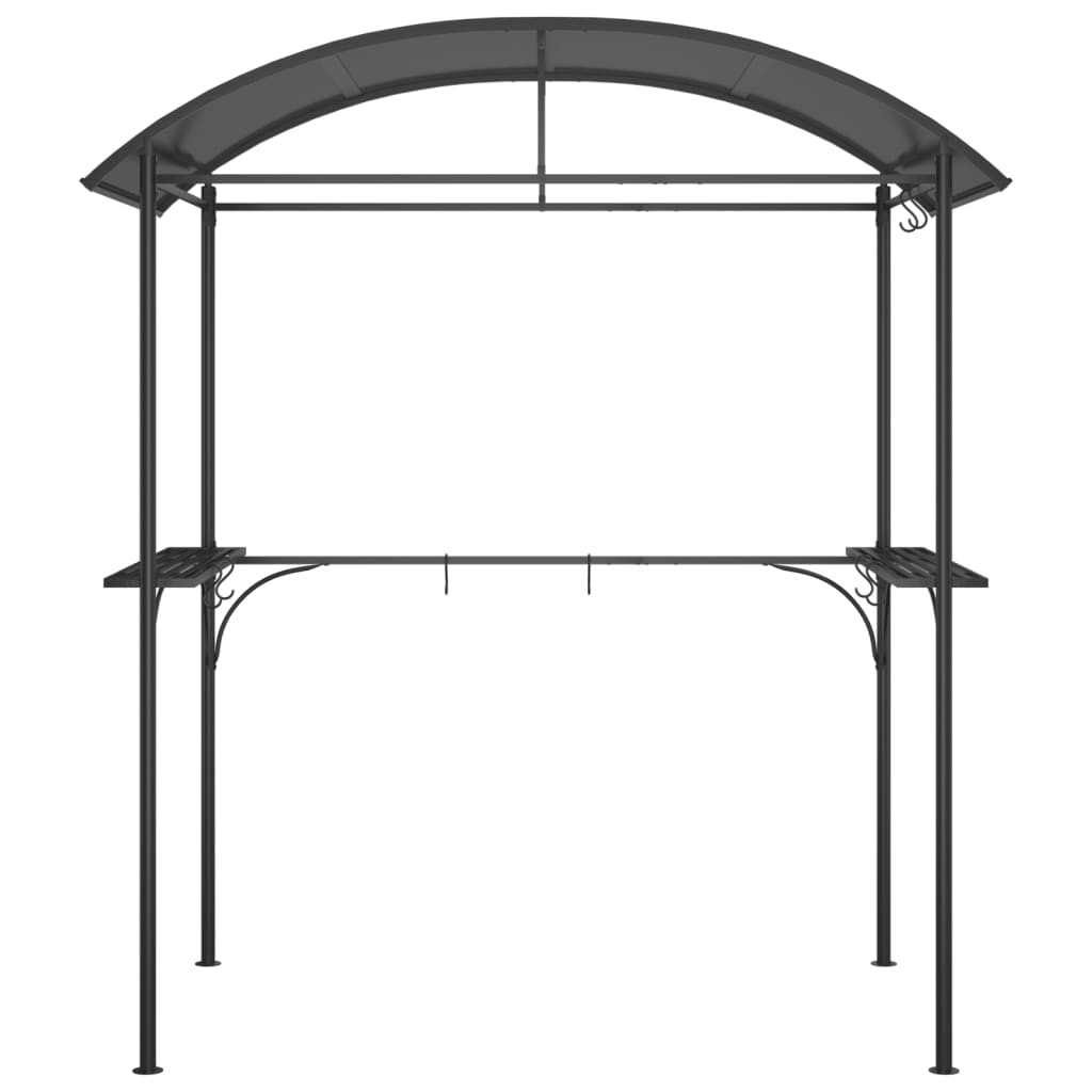 Grillpavillon mit Seitenregalen Anthrazit 220x115x230 cm Stahl