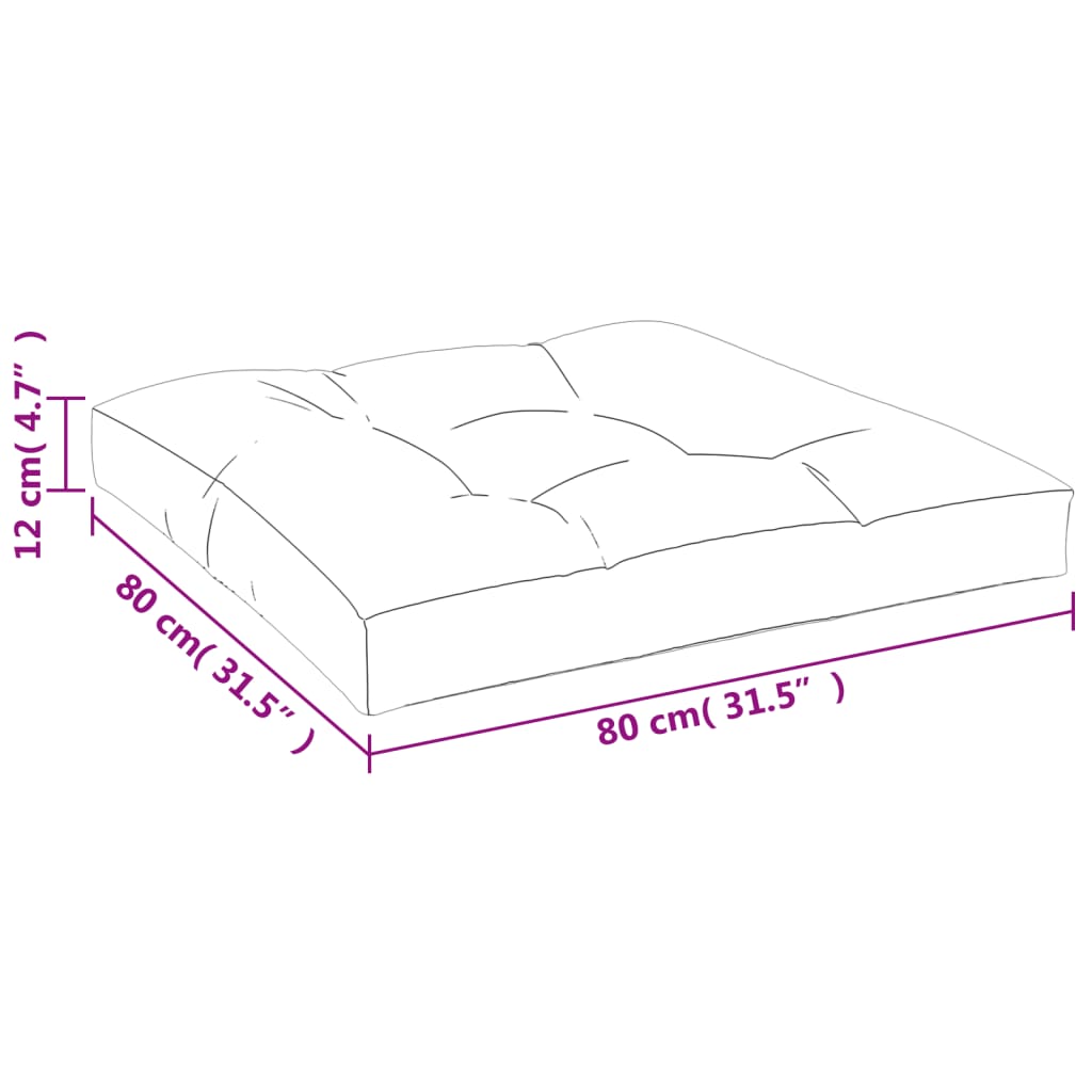 Palettenkissen Schwarz Karomuster 80x80x12 cm Stoff