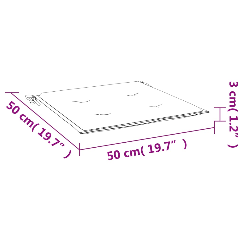 Gartenstuhl-Kissen 4 Stk. Mehrfarbig 50x50x3 cm Stoff