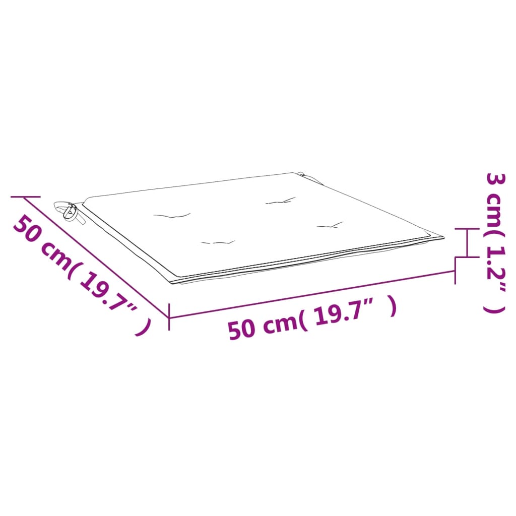 Gartenstuhl-Kissen 2 Stk. Türkis 50x50x3 cm Stoff