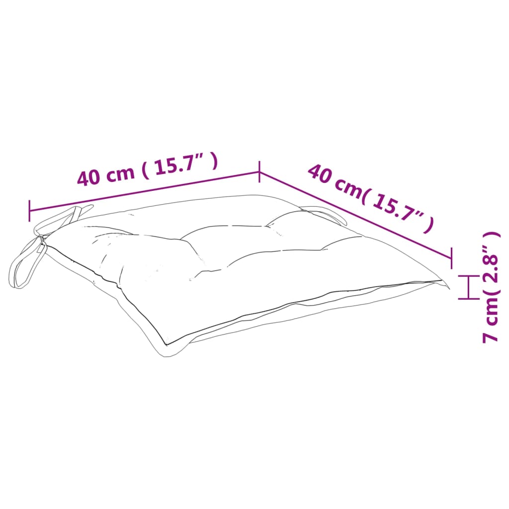 Stuhlkissen 6 Stk. Mehrfarbig 40x40x7 cm Stoff