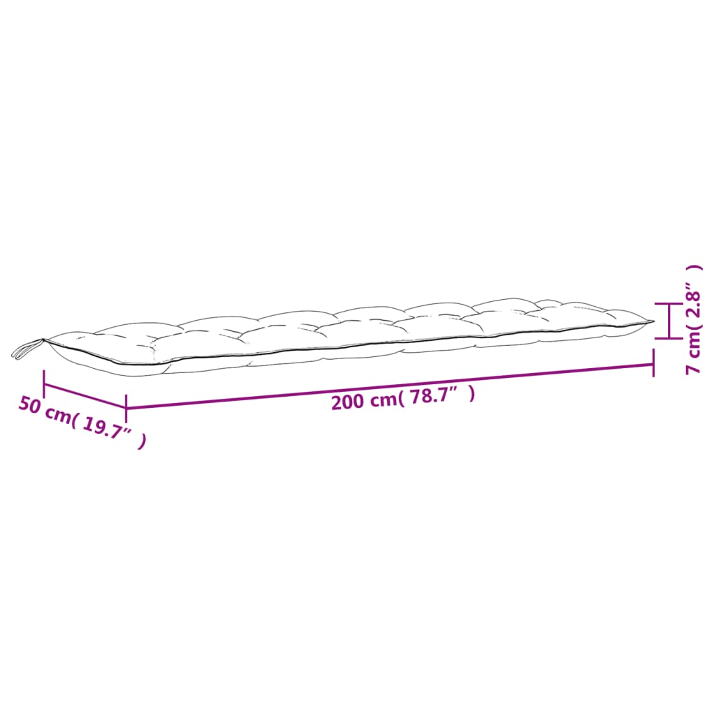 Gartenbank-Auflage Rot 200x50x7 cm Oxford-Gewebe