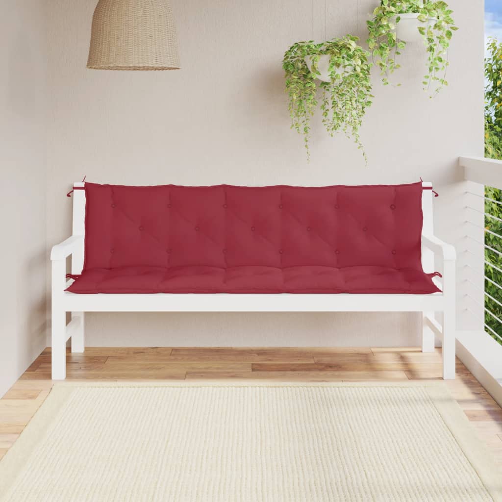 Gartenbank-Auflagen 2 Stk. Weinrot 180x50x7 cm Oxford-Gewebe