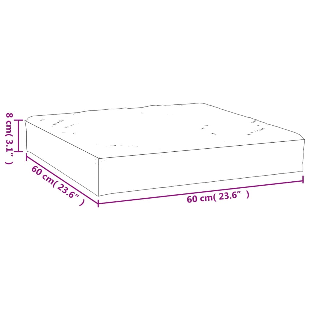 Palettenkissen Creme 60x60x8 cm Oxford-Gewebe