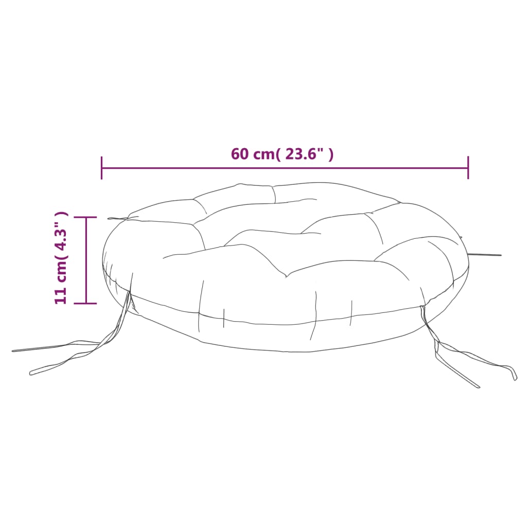 Kissen Rund Mehrfarbig Ø 60x11 cm Oxford-Gewebe