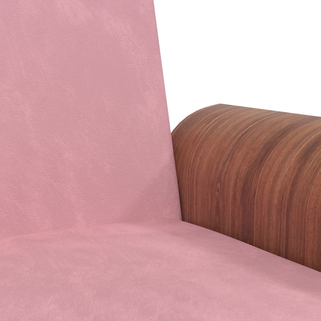 Schlafsofa mit Getränkehaltern Rosa Samt