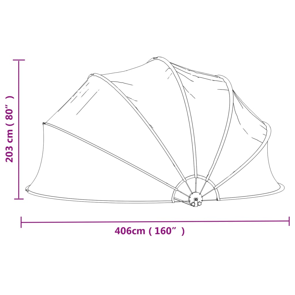 Pool-Kuppel Rund 406x203 cm PVC