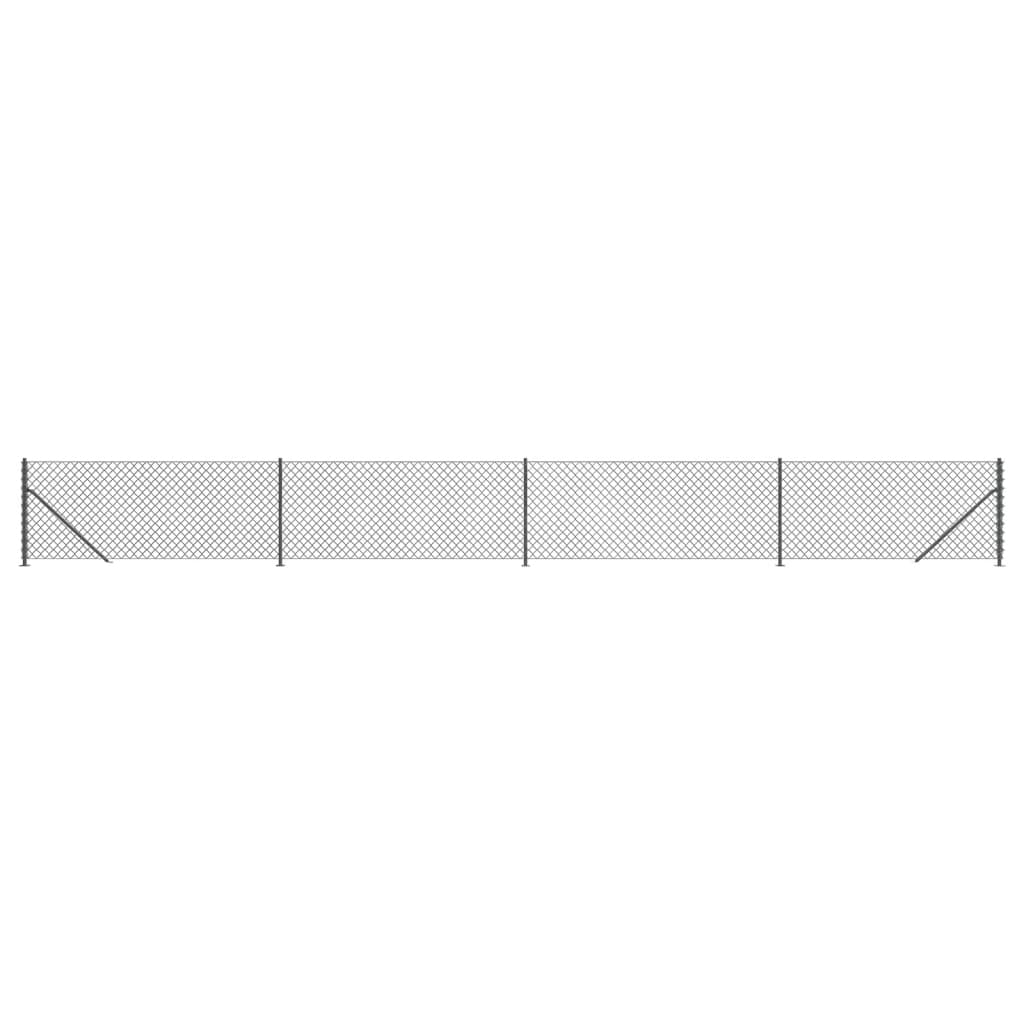 Maschendrahtzaun mit Bodenflansch Anthrazit 1x10 m