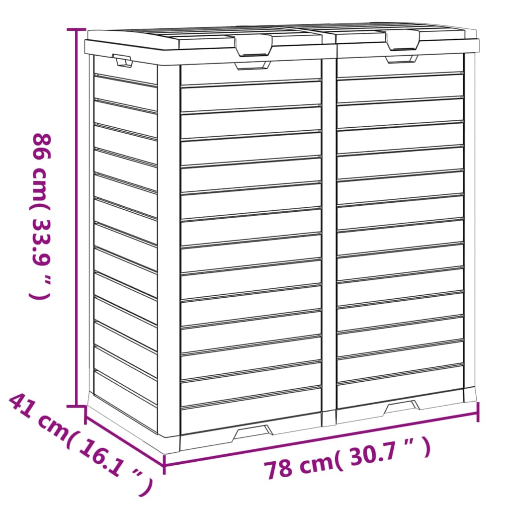 Outdoor-Mülltonne Hellbraun 78x41x86 cm Polypropylen