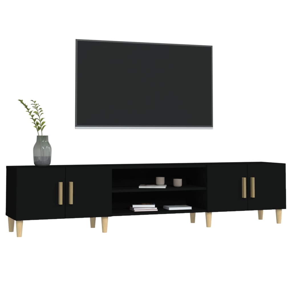 TV-Schrank Schwarz 180x31,5x40 cm Holzwerkstoff