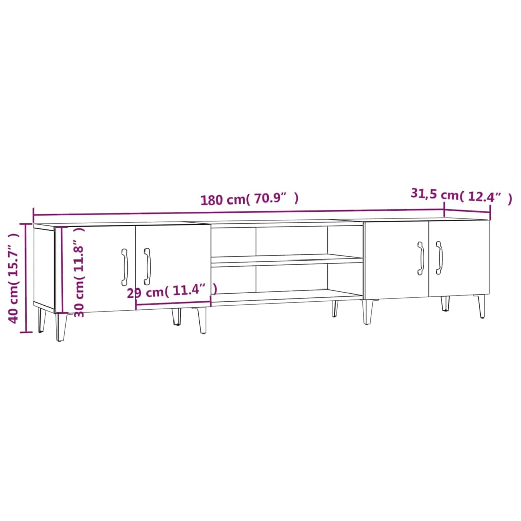 TV-Schrank Räuchereiche 180x31,5x40 cm Holzwerkstoff