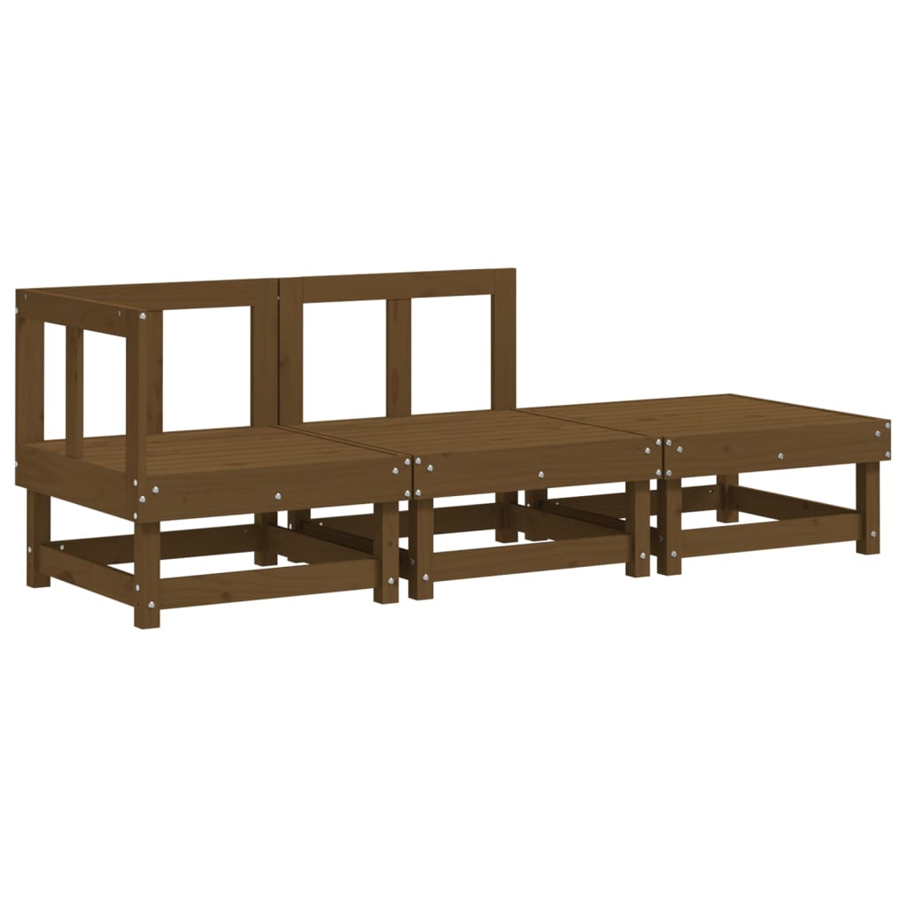 3-tlg. Garten-Lounge-Set Honigbraun Massivholz Kiefer