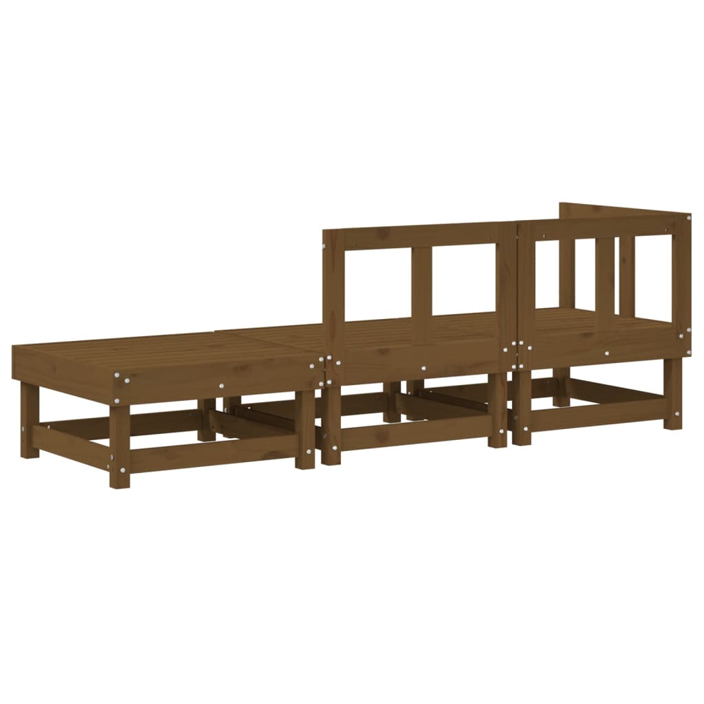 3-tlg. Garten-Lounge-Set Honigbraun Massivholz Kiefer