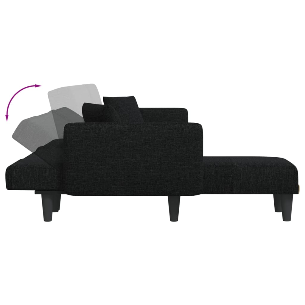 Schlafsofa in L-Form Schwarz 275x140x70 cm Stoff