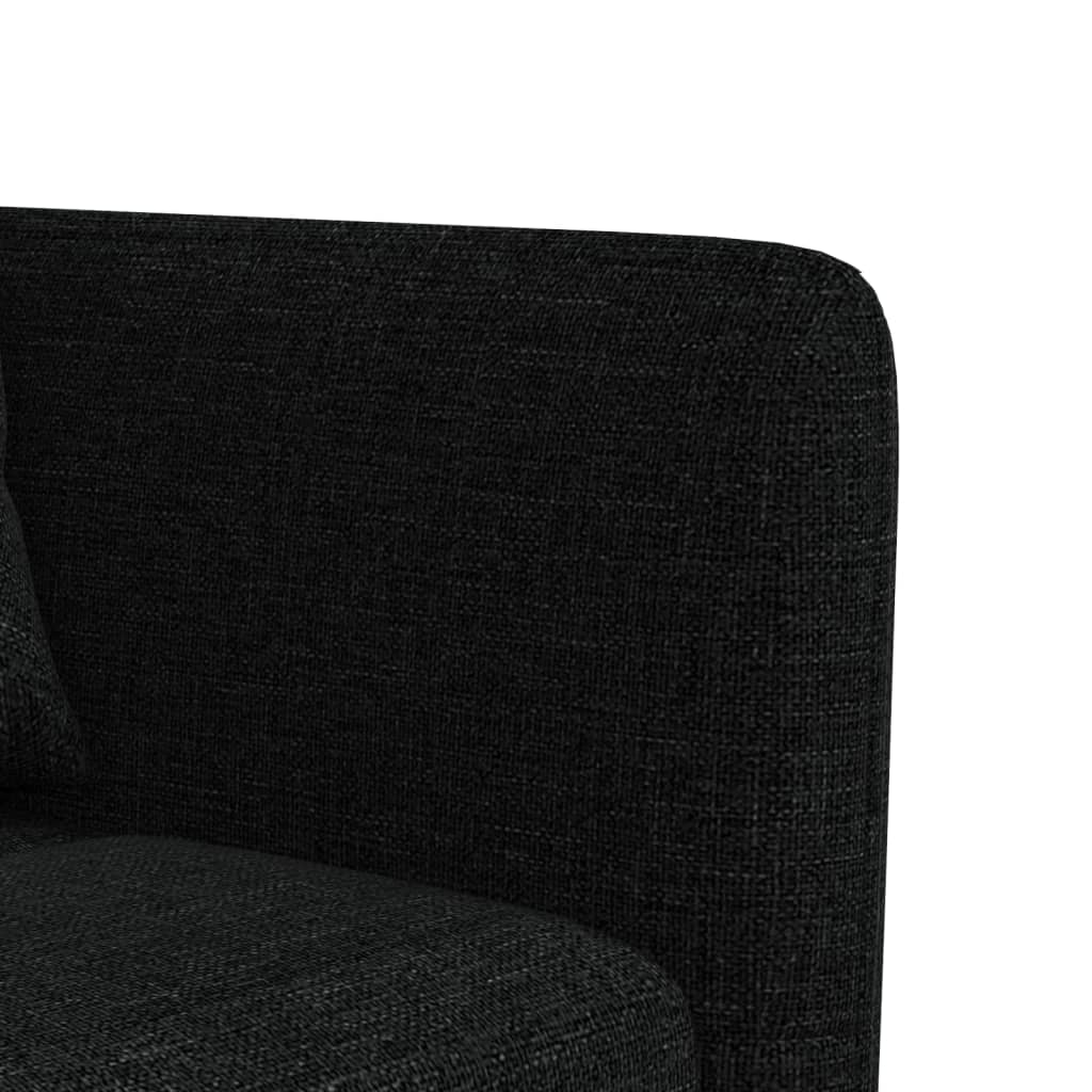 Schlafsofa in L-Form Schwarz 275x140x70 cm Stoff