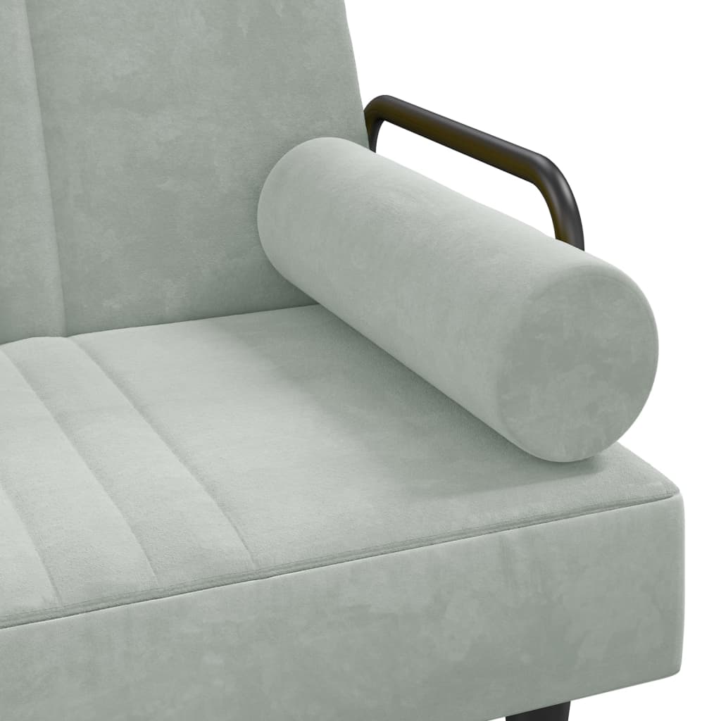 Schlafsofa in L-Form Hellgrau 260x140x70 cm Samt