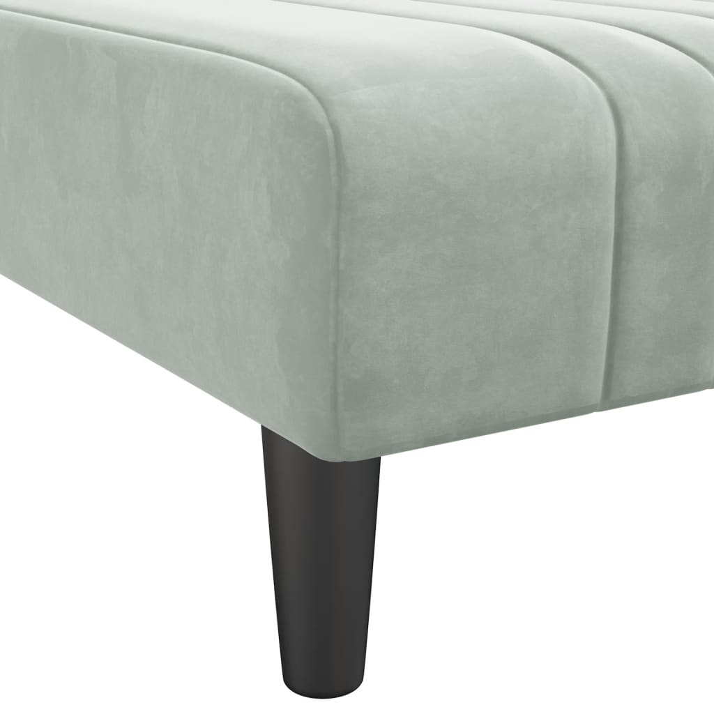 Schlafsofa in L-Form Hellgrau 260x140x70 cm Samt