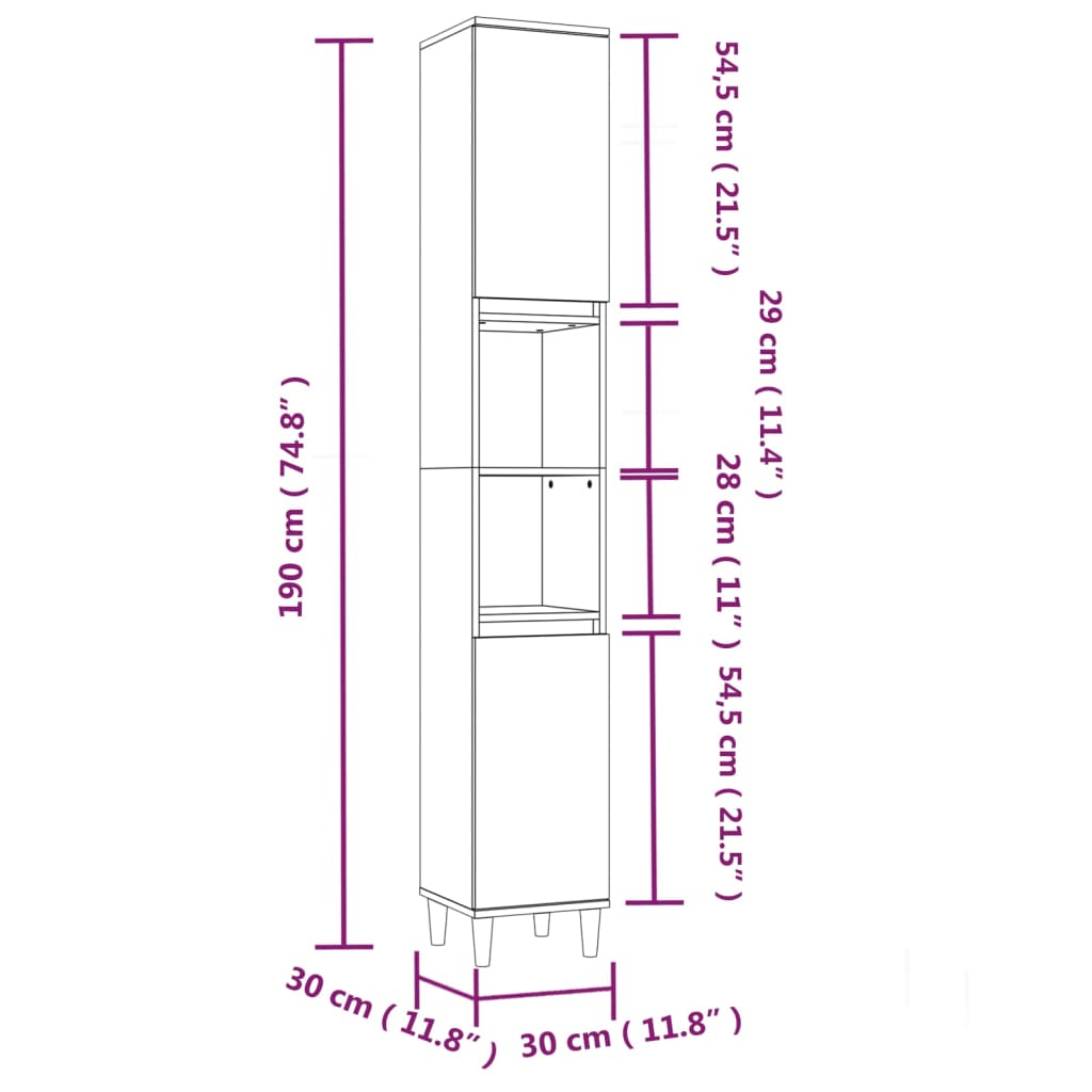 3-tlg. Badmöbel-Set Schwarz Holzwerkstoff