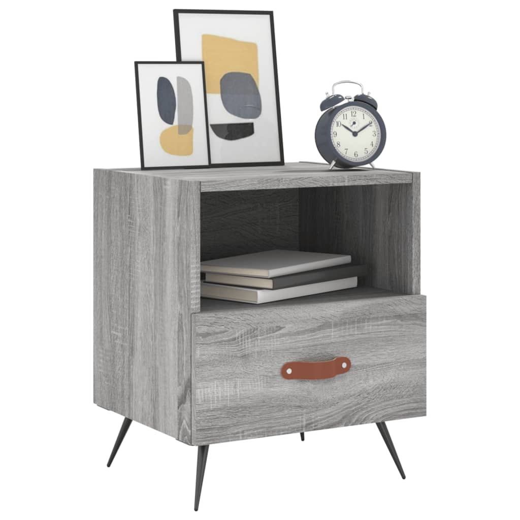 Nachttische 2 Stk. Grau Sonoma 40x35x47,5 cm Holzwerkstoff