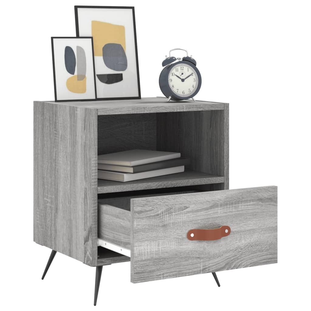 Nachttische 2 Stk. Grau Sonoma 40x35x47,5 cm Holzwerkstoff