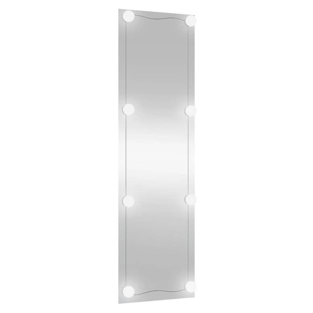 Wandspiegel mit LED-Leuchten 30x100 cm Glas Rechteckig
