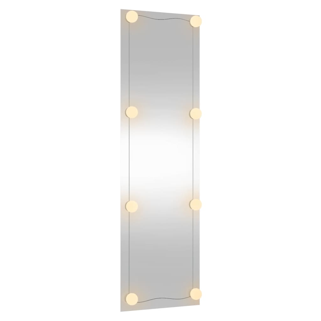 Wandspiegel mit LED-Leuchten 30x100 cm Glas Rechteckig