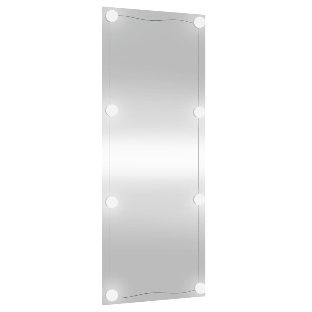 Wandspiegel mit LED-Leuchten 40x100 cm Glas Rechteckig