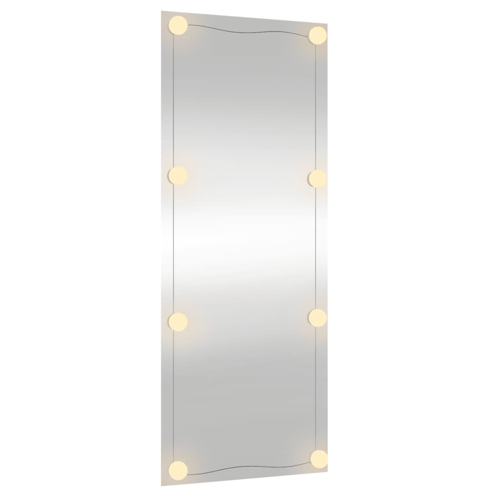 Wandspiegel mit LED-Leuchten 40x100 cm Glas Rechteckig