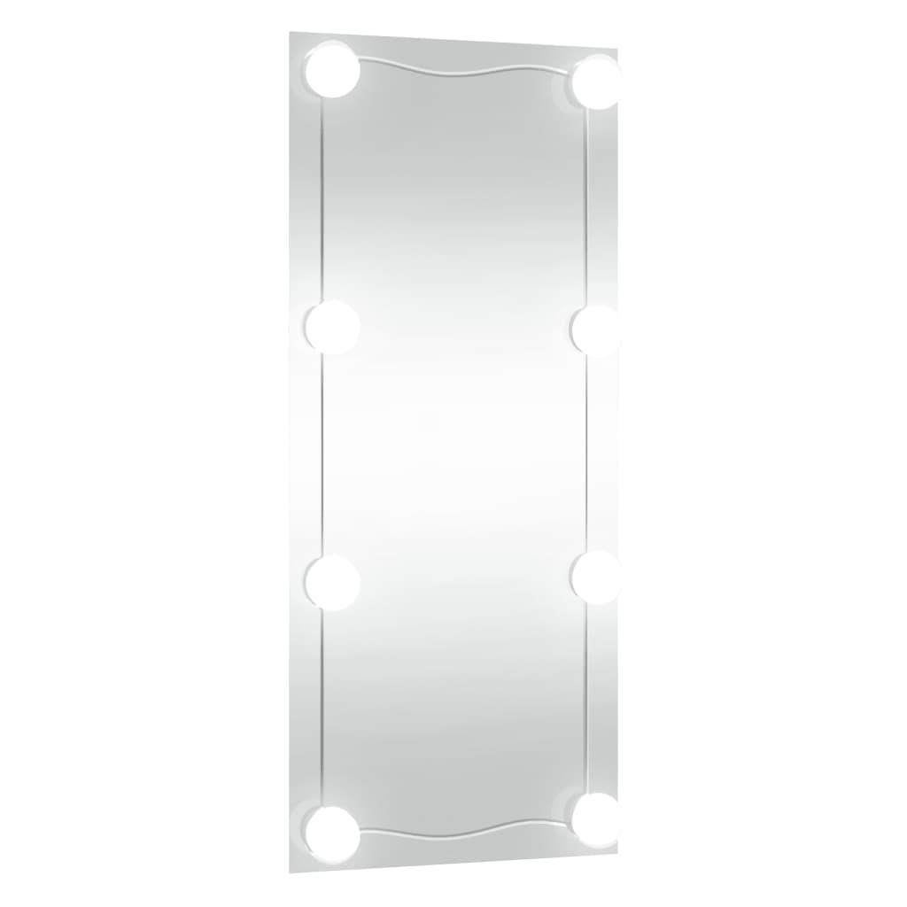 Wandspiegel mit LED-Leuchten 50x100 cm Glas Rechteckig