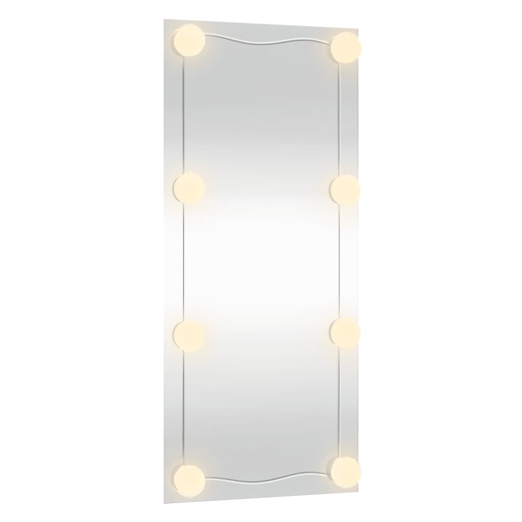 Wandspiegel mit LED-Leuchten 50x100 cm Glas Rechteckig