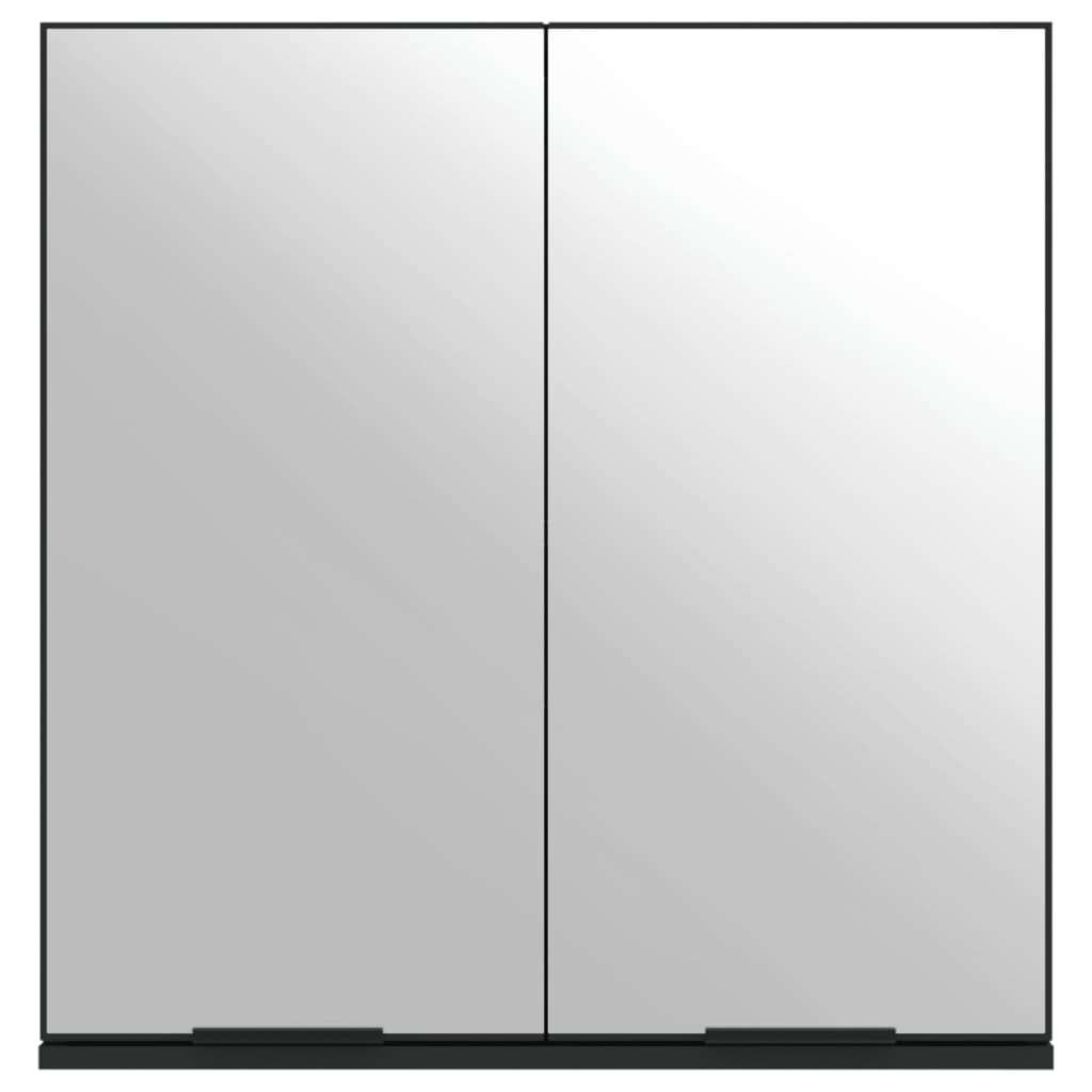 Spiegelschrank Schwarz 64x20x67 cm Holzwerkstoff