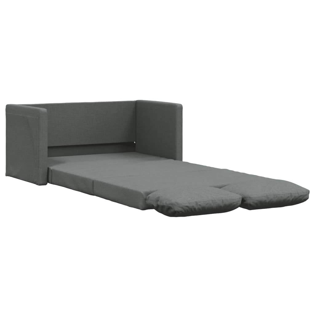 Bodensofa mit Schlaffunktion Dunkelgrau 112x174x55 cm Stoff