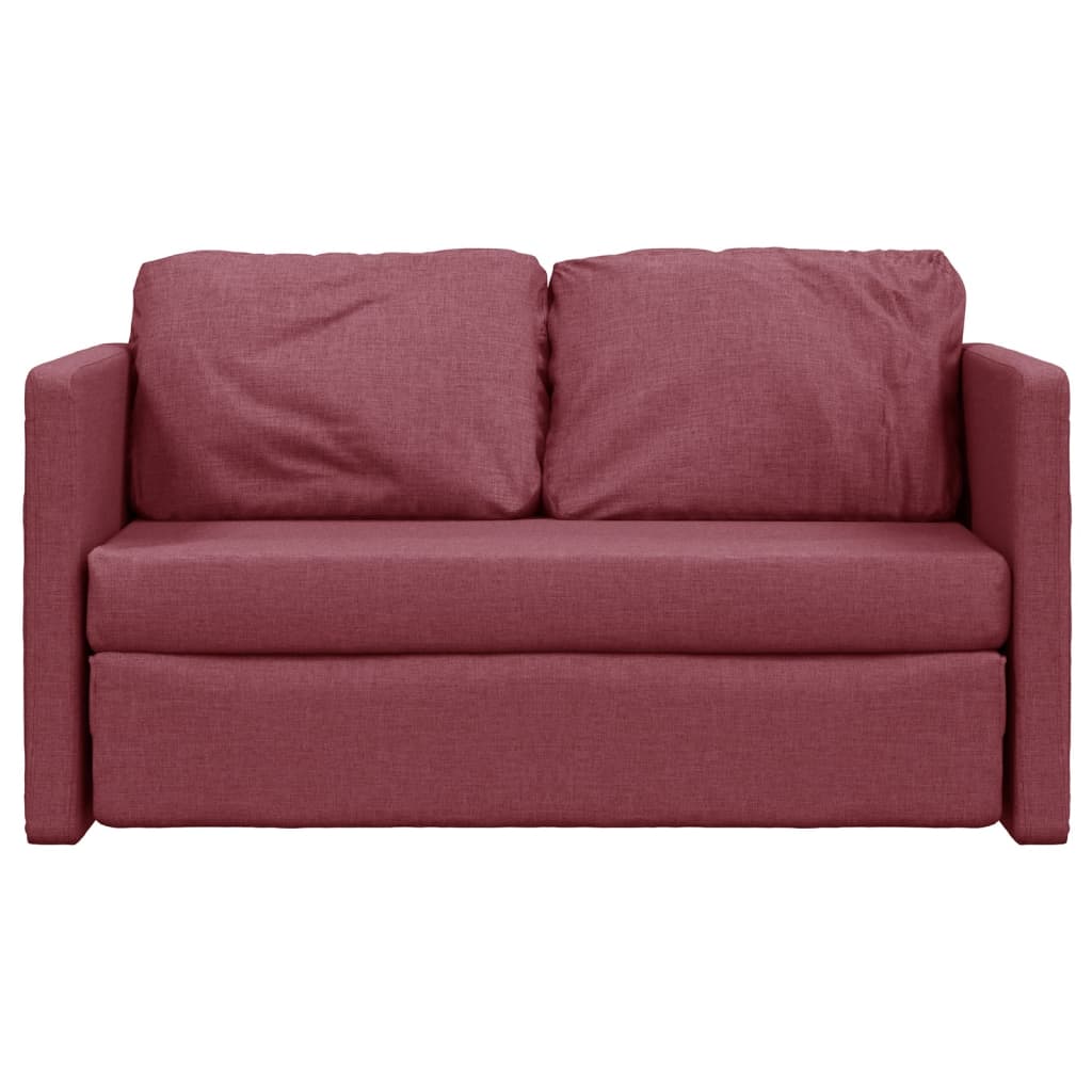 Bodensofa mit Schlaffunktion Weinrot 112x174x55 cm Stoff