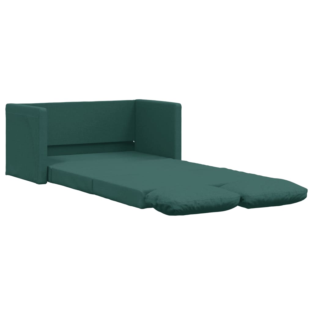 Bodensofa mit Schlaffunktion Dunkelgrün 112x174x55 cm Stoff