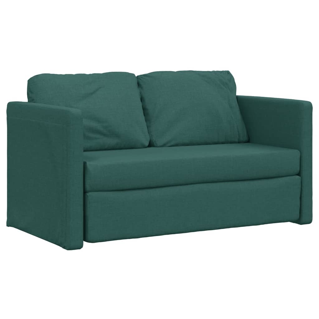 Bodensofa mit Schlaffunktion Dunkelgrün 112x174x55 cm Stoff