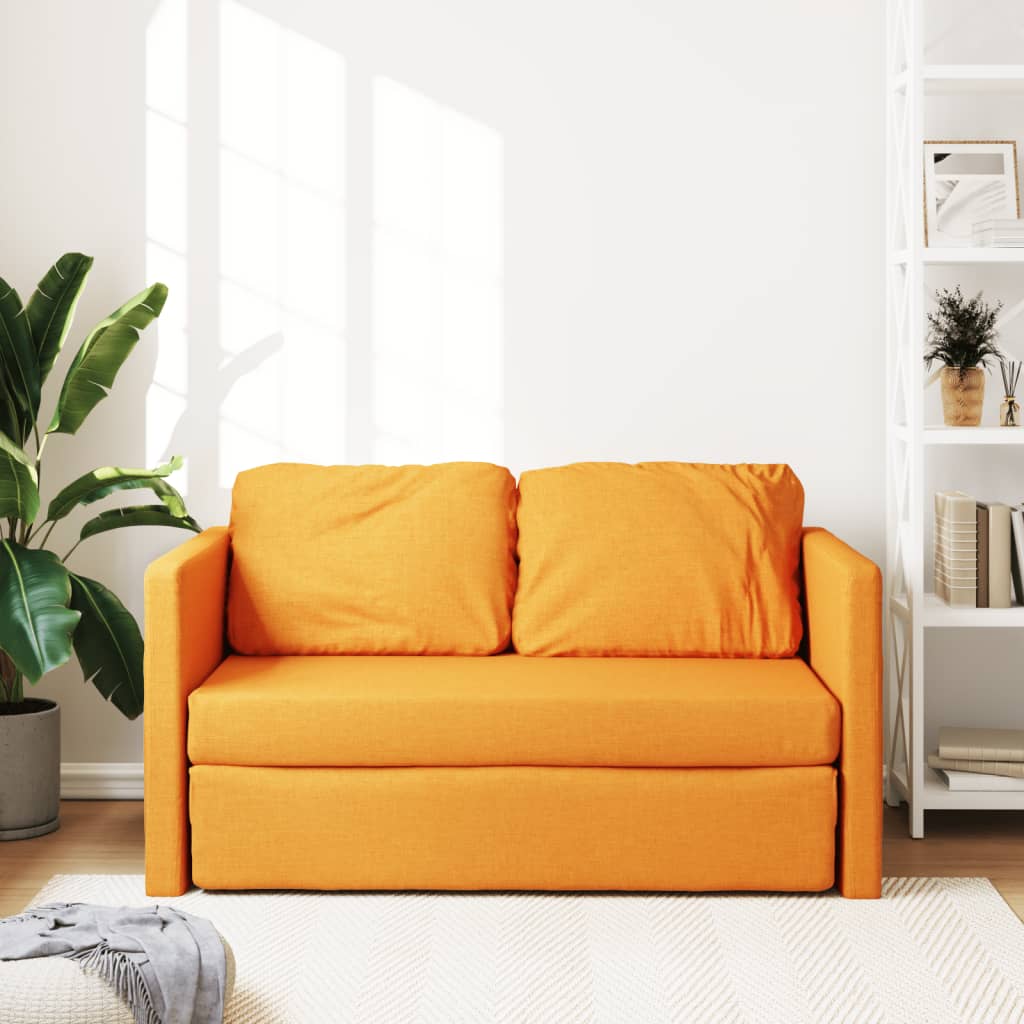 Bodensofa mit Schlaffunktion Dunkelgelb 112x174x55 cm Stoff