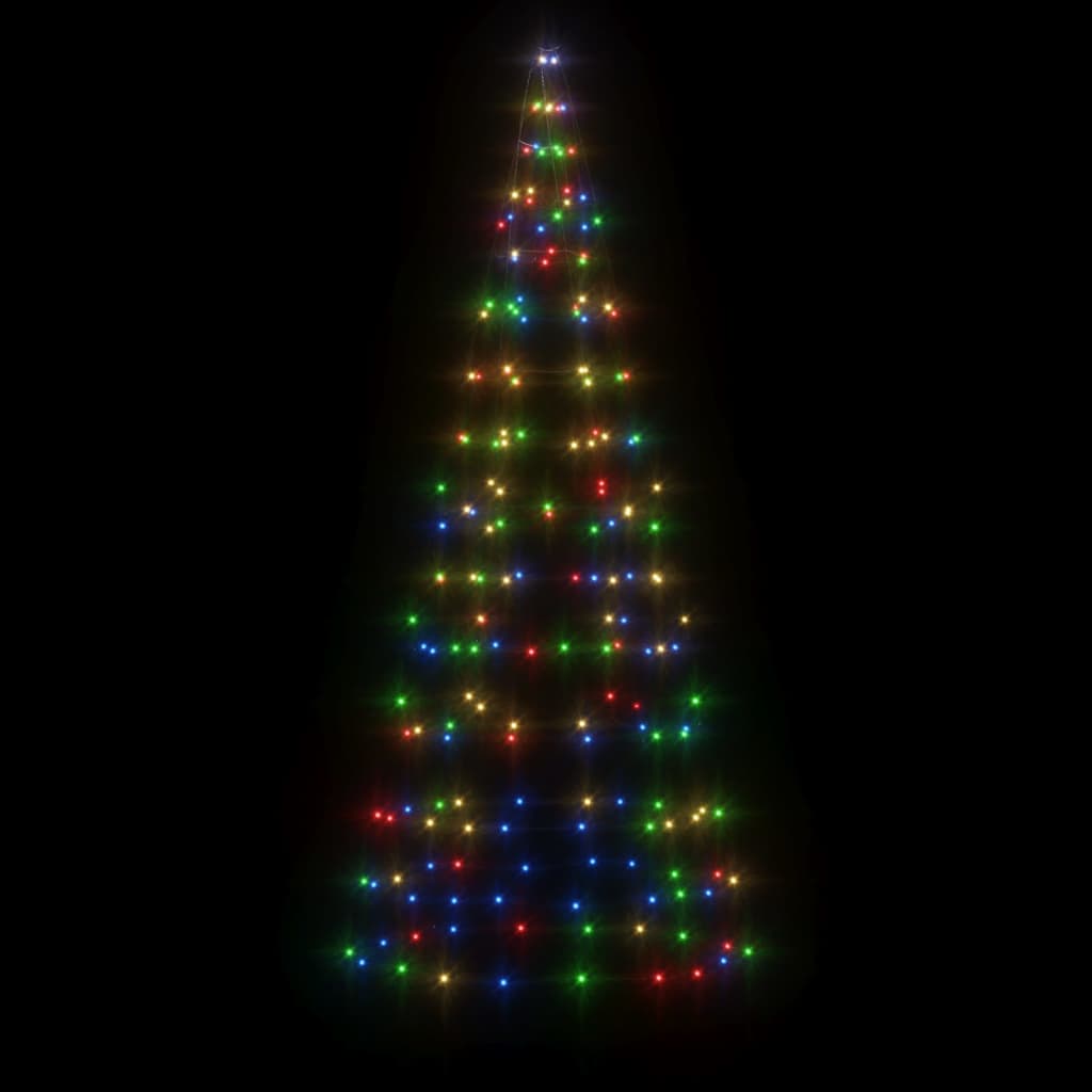 LED-Weihnachtsbaum für Fahnenmast 200 LEDs Mehrfarbig 180 cm