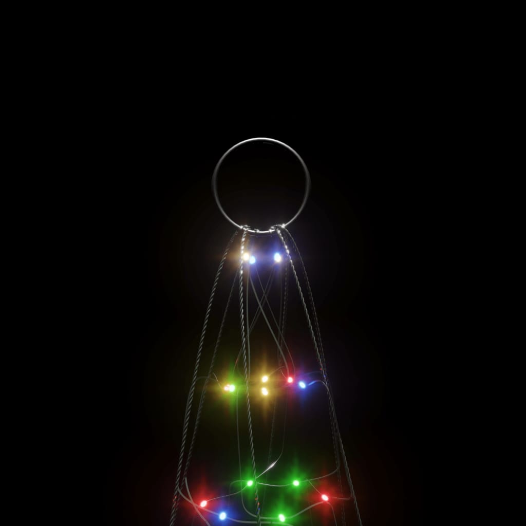 LED-Weihnachtsbaum für Fahnenmast 200 LEDs Mehrfarbig 180 cm