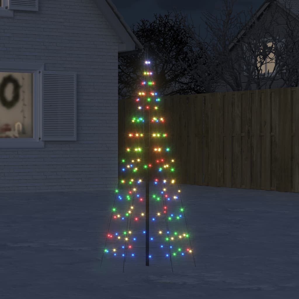 LED-Weihnachtsbaum für Fahnenmast 200 LEDs Mehrfarbig 180 cm