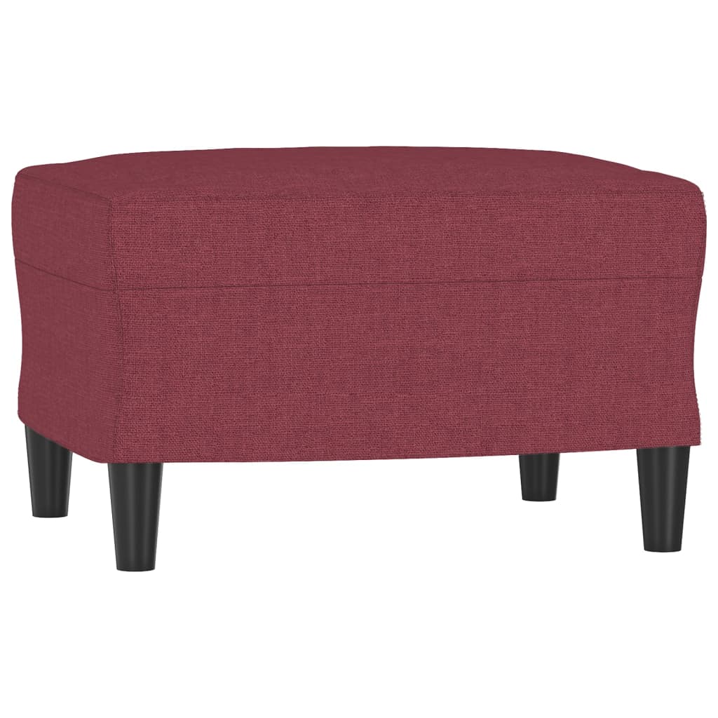 3-Sitzer-Sofa mit Hocker Weinrot 180 cm Stoff