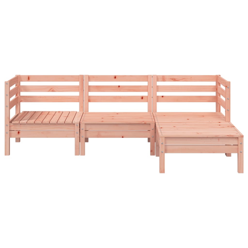 Gartensofa 3-Sitzer mit Hocker Massivholz Douglasie