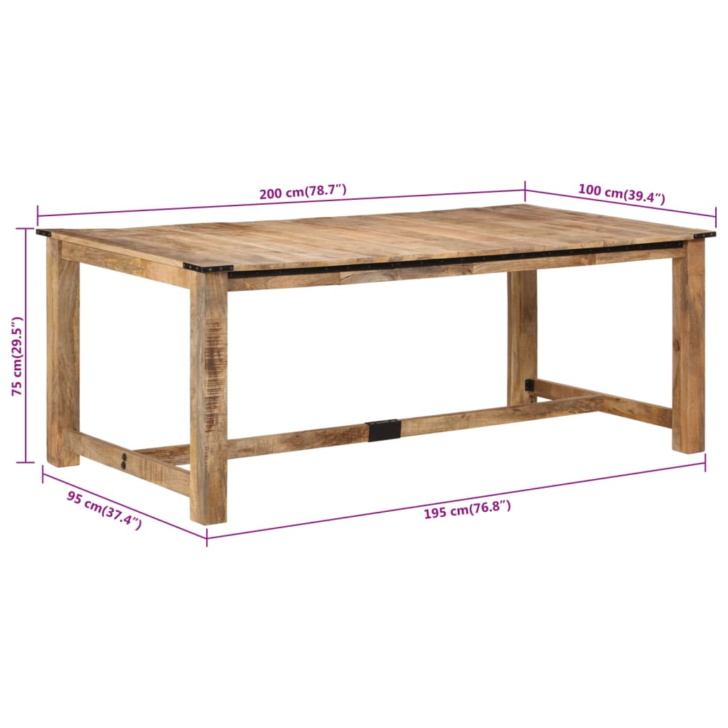 Esstisch 200x100x75 cm Massivholz Mango