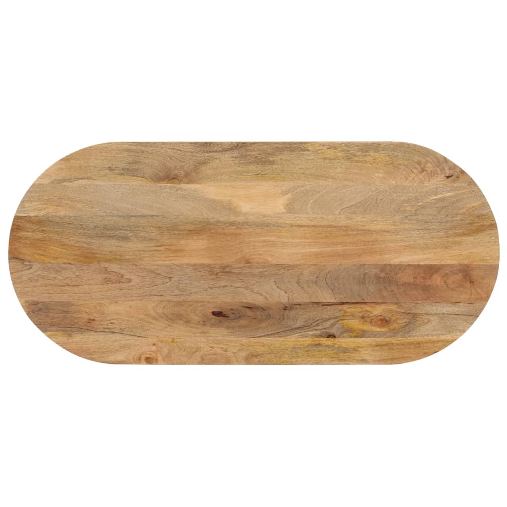 Tischplatte 90x40x2,5 cm Oval Massivholz Mango