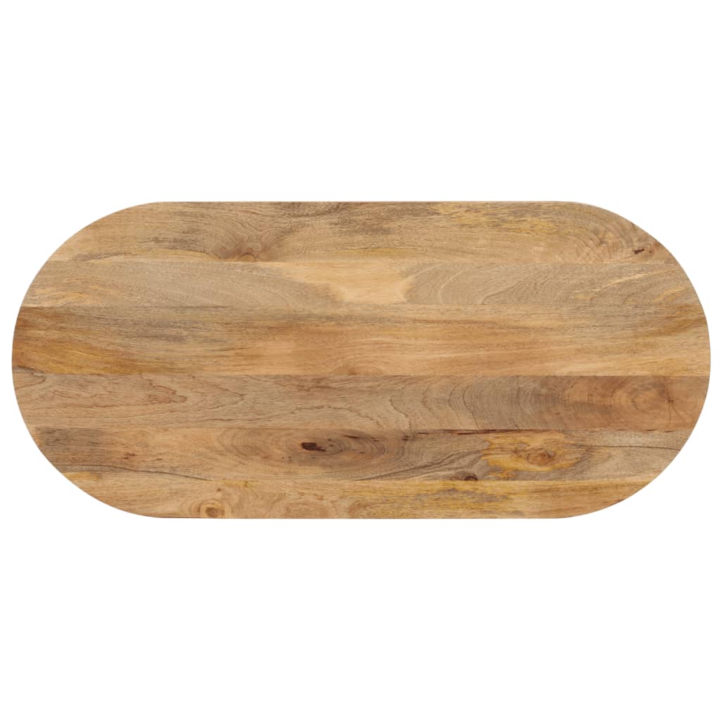 Tischplatte 100x50x2,5 cm Oval Massivholz Mango