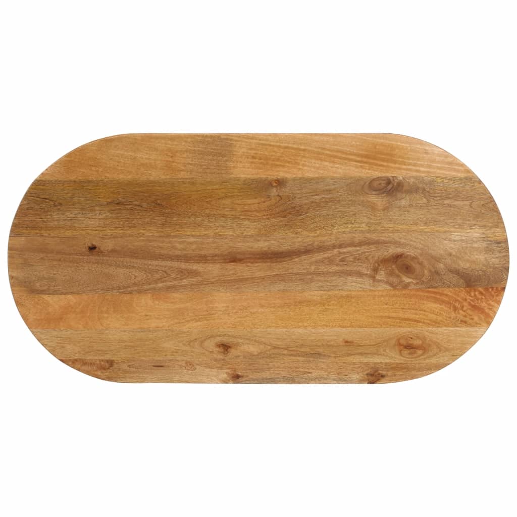 Tischplatte 120x50x2,5 cm Oval Massivholz Mango