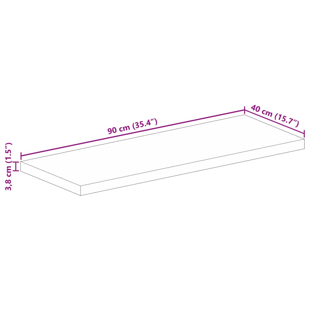 Tischplatte 90x40x3,8 cm Rechteckig Massivholz Akazie