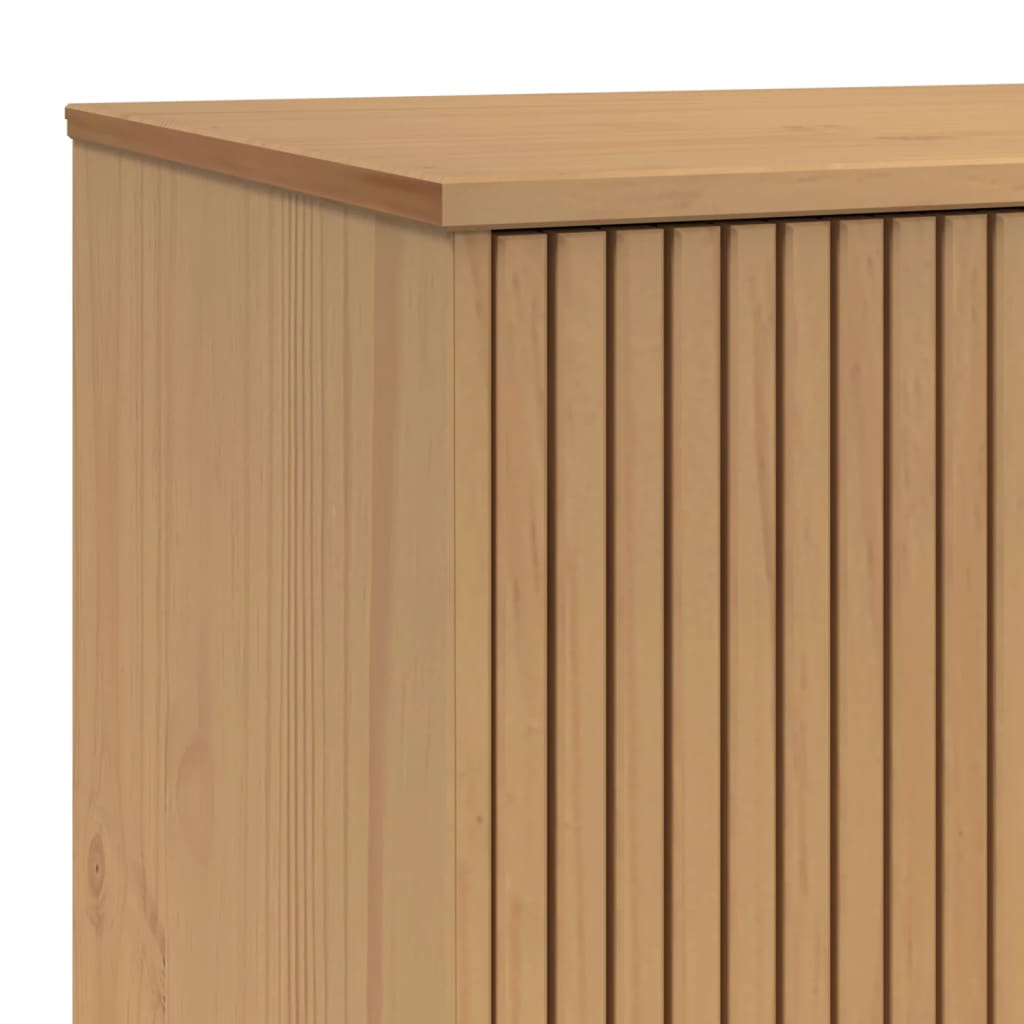 Sideboard OLDEN Grau und Braun 114x43x73,5 cm Massivholz Kiefer