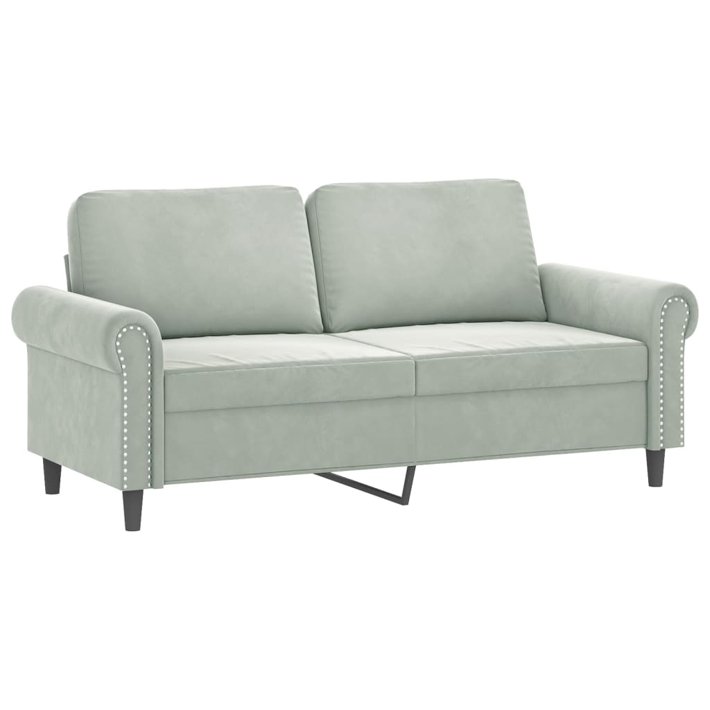 2-Sitzer-Sofa Hellgrau 140 cm Samt